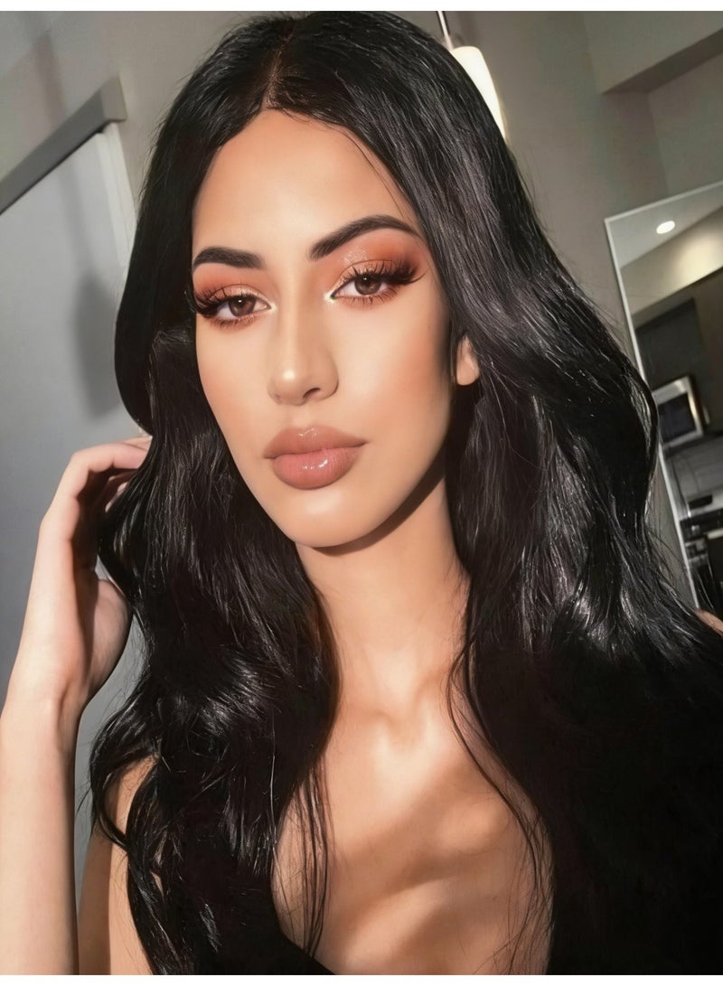 Joudi Long Wavy Black Wigs for Women Synthetic Heat Resistant Wig 26 Inches Natural Looking Realistic Wigs for Daily Party Use（Black） - Image 1